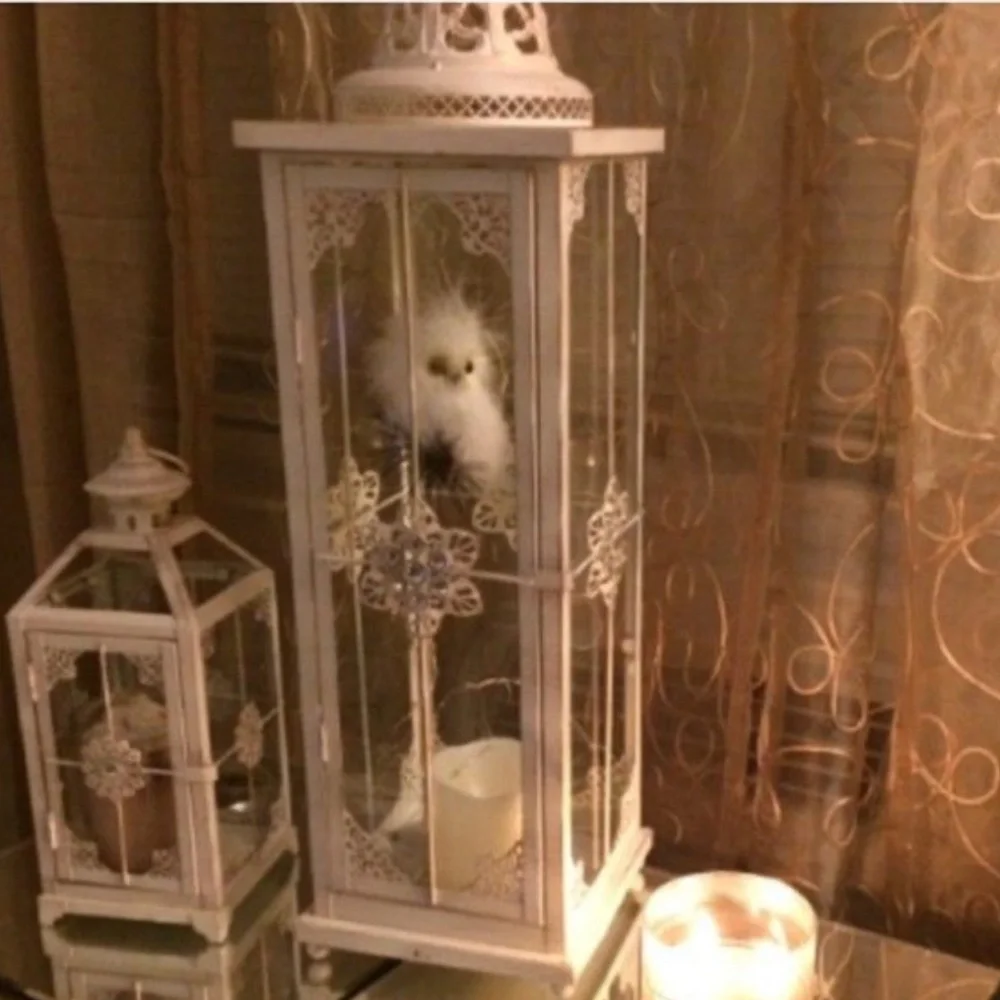 Rustic Ivory Distessed Lantern
